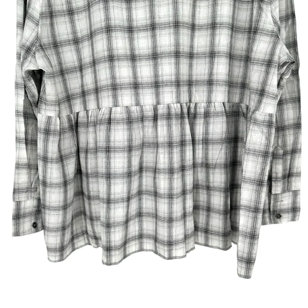 Heyson Make your Mark Top size 1X Plaid Long Sleeves Babydoll NWT